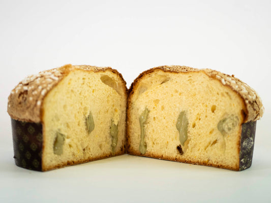 Panettone Artigianale Mandorlato Basso con Crema al Pistacchio di Sicilia